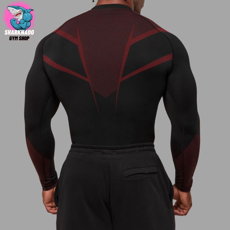 Men Gym Long Sleeves T-Shirt, Comfortable Quick Dry Sportswear for Male, Workouts Fitness Tops, Athletic Tight Shirt