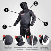 DEFY Heavy Duty Sauna Suit for Weight Loss Full Body Wrap Hoodie Men Women Anti-Rip Sweat Suit Gym Workout Exercise Gear