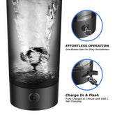 Zongym Electric Protein Shaker Bottle, 22Oz Blender for Mixing Protein, Gym Portable Cup, and Cocktails, BPA Free Self Stirring Shaker with Waterproof Design in Sleek Black
